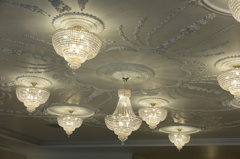 Luxury Chandeliers in a Hotel Lobby