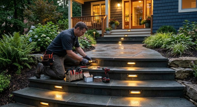 Courtyard Light Installation in Kansas City, KS